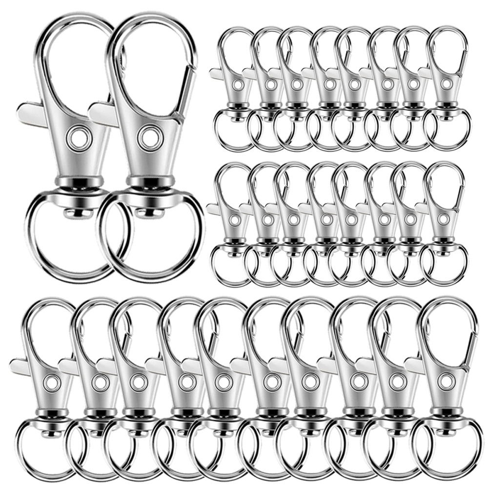 Jewelry Making Hoops - 25-200 szt. Metalowe karabińczyki obrotowe z