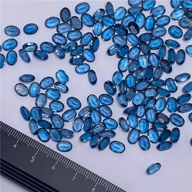 Jewelry Making London - 1pc naturalny London niebieski topaz-owalny kształt