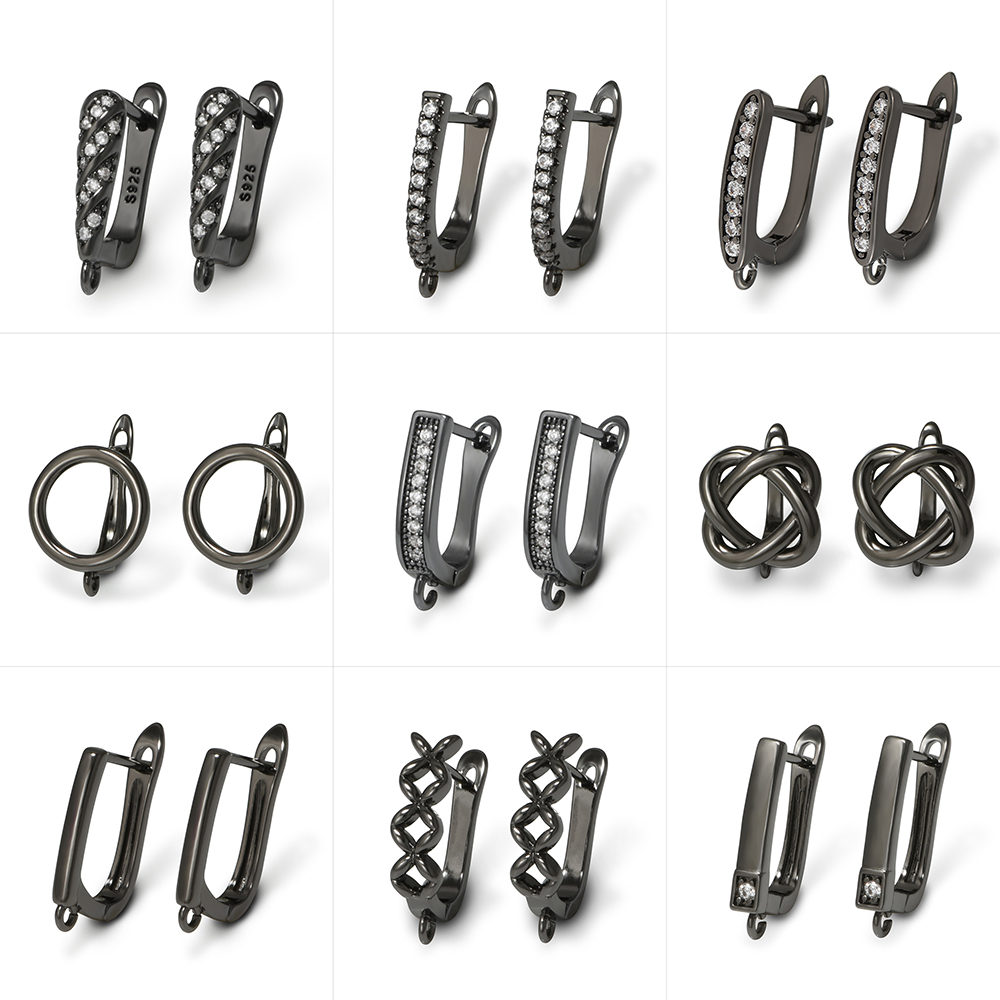 Jewelry Making Parts - YANASI 1 Para Czarne Mosiężne Haczyki