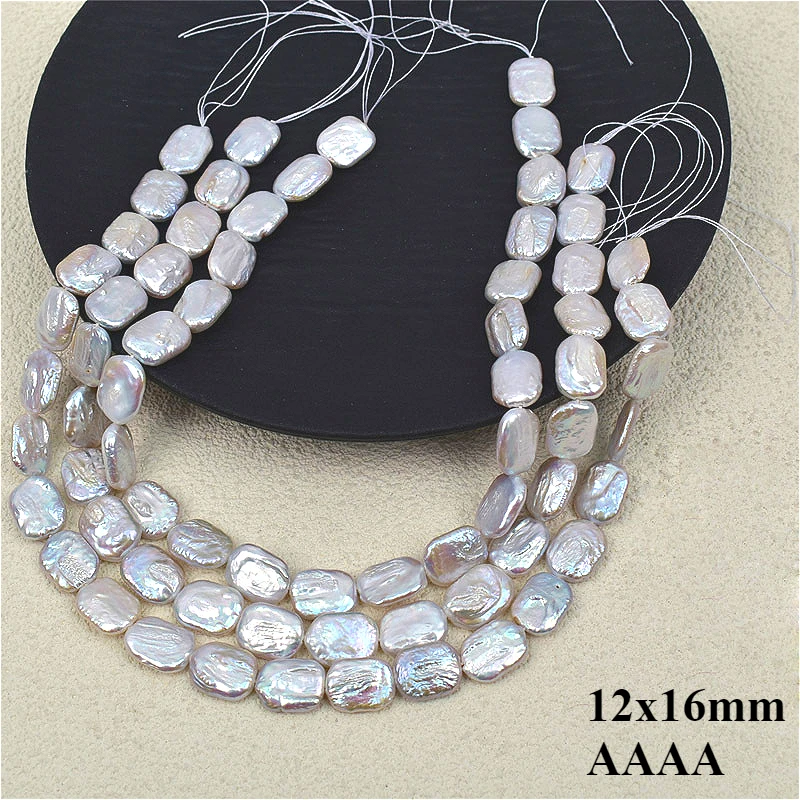Jewelry Making The Well - 12x16mm 4A Naturalna słodkowodna biała prostokątna