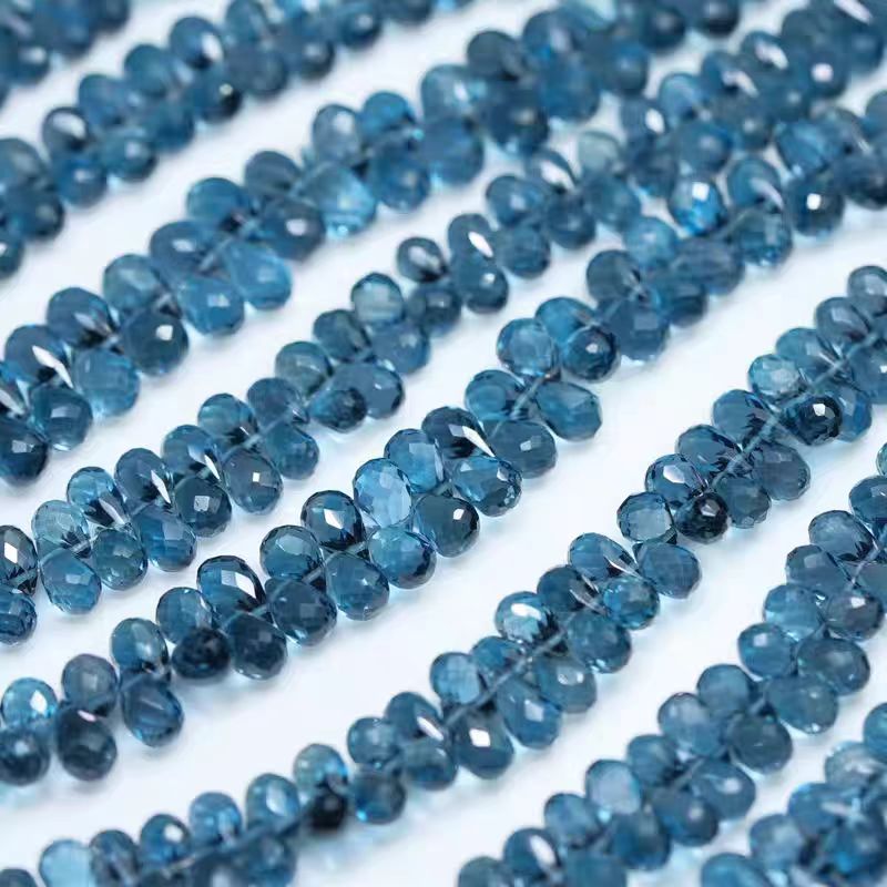 Jewelry Making London - 6A Londyński Topaz Niebieski, fasetowany, w