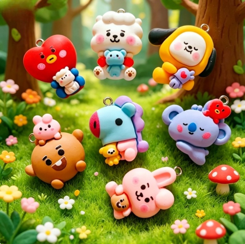 7 szt. BT21 Żywiczne Charmsy z – Jewelry Making Parts recenzja i cena