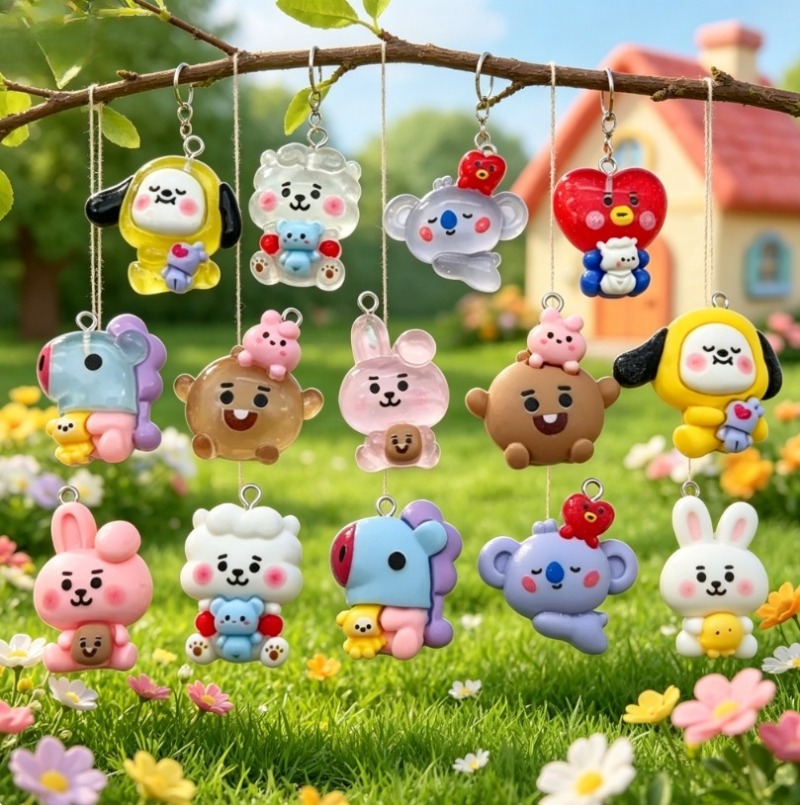 7 szt. BT21 Żywiczne Charmsy z – Jewelry Making Parts recenzja i cena
